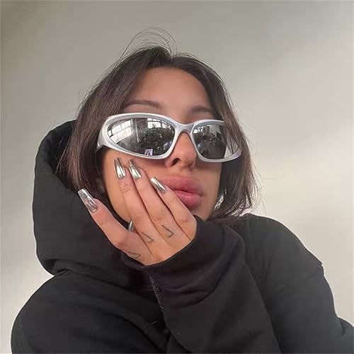 Miniatura 2 de ADE WU Gafas de sol de moda envolventes para mujeres y hombres, gafas de sol deportivas y2k de moda, gafas de sol futuristas
