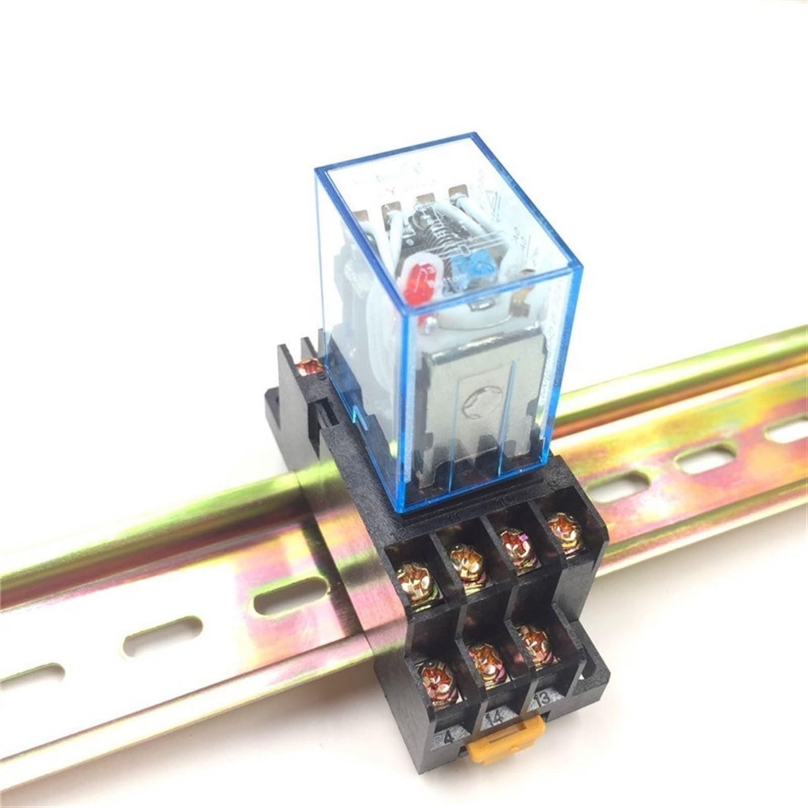 Micro relé mini MY4NJ con indicador LED y base de enchufe para conmutación segura de 5A