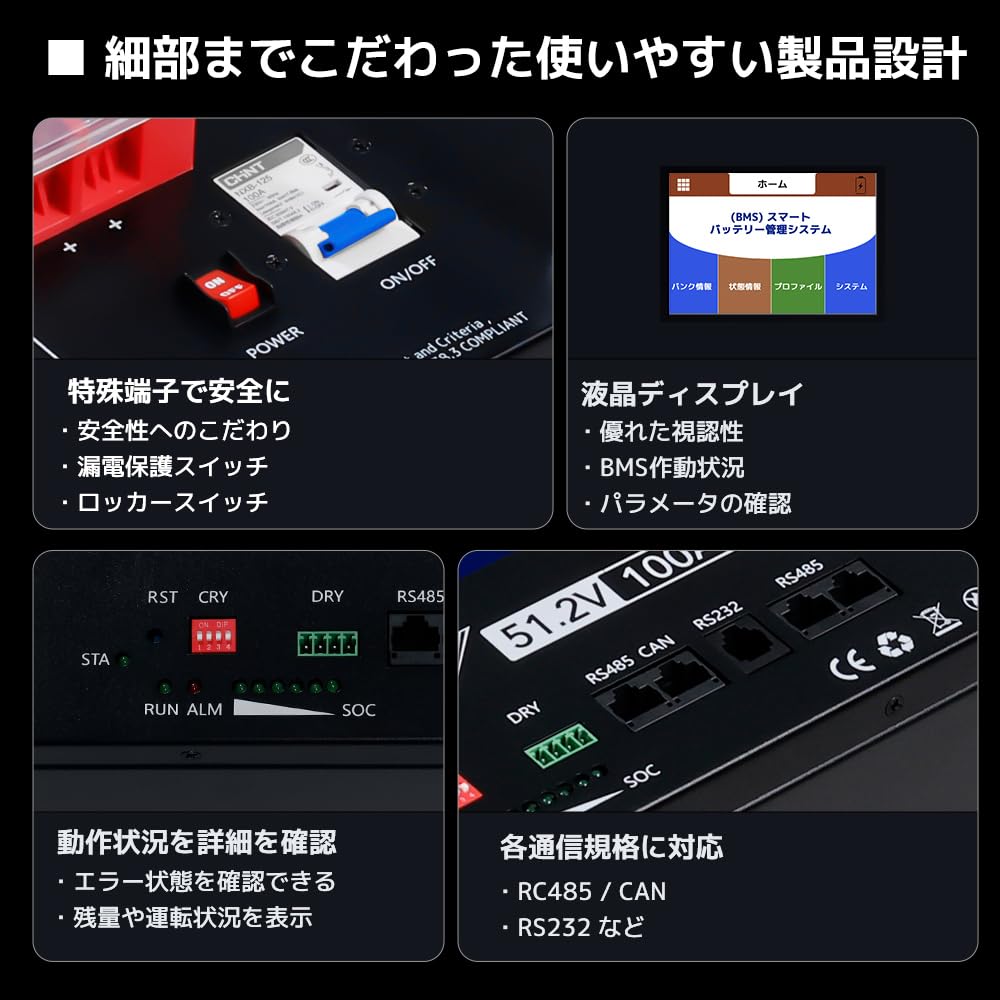 Amazon | LVYUAN 51.2V 100Ah 48V リン酸鉄リチウムイオンバッテリー