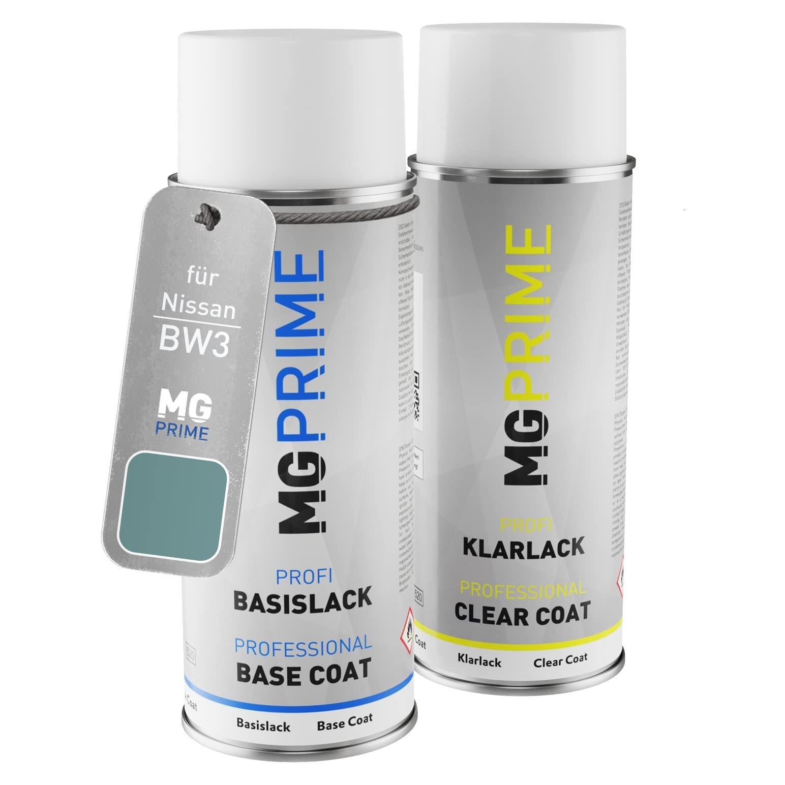 MG PRIME Car paint Spray can set for Nissan BW3 Greyish Blue Metallic/Mintgrün Metallic Base coat clear coat spray can 400ml