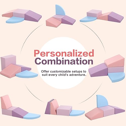 Miniatura 6 de Bloques de espuma de escalada para niños pequeños bloques de espuma de piel sintética para juegos activos para niños, juguetes de escalada para