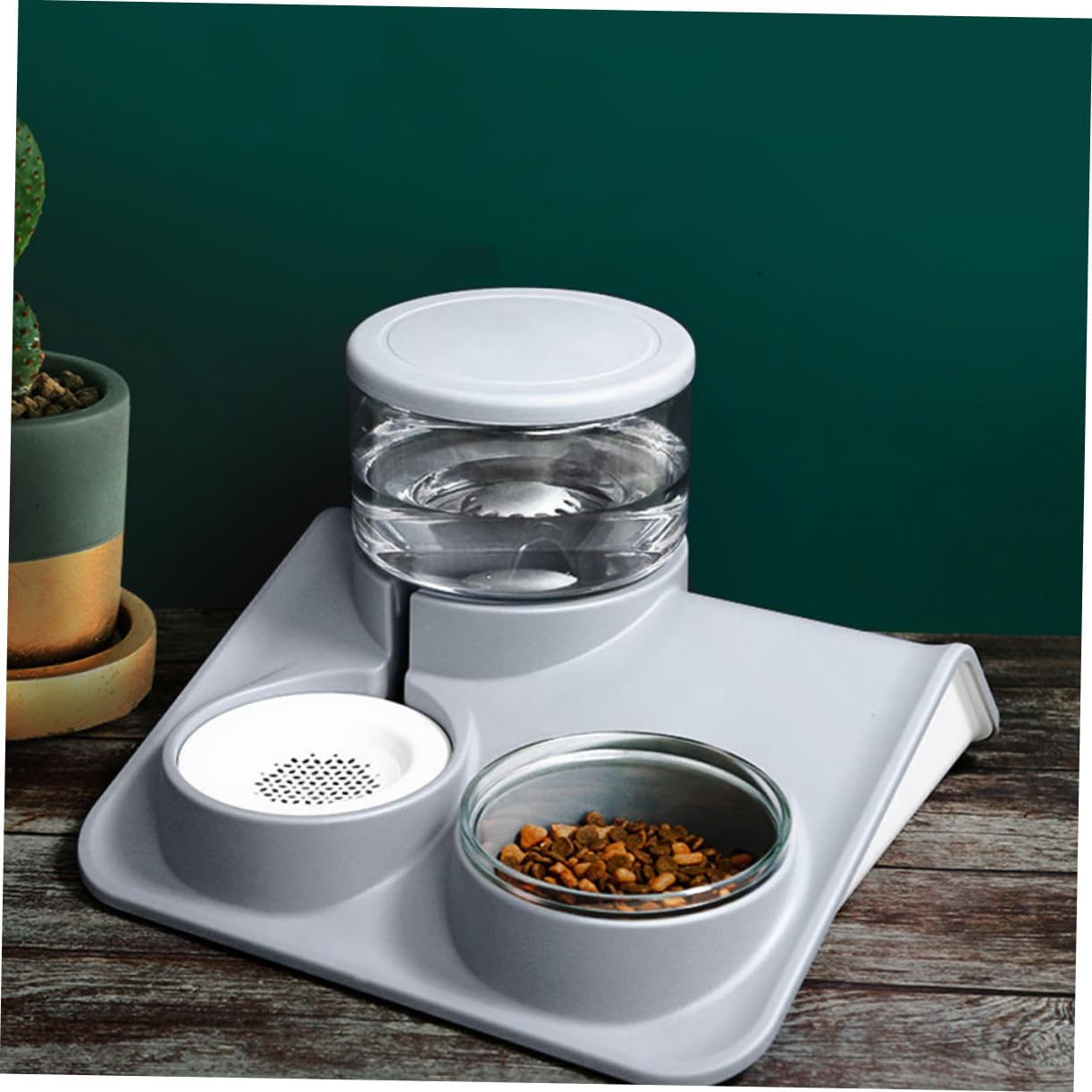 Dual-use Pet Bowl Auto Water Feeder Cat Water Dispenser Easy Cleaning for Pet Cat Dog