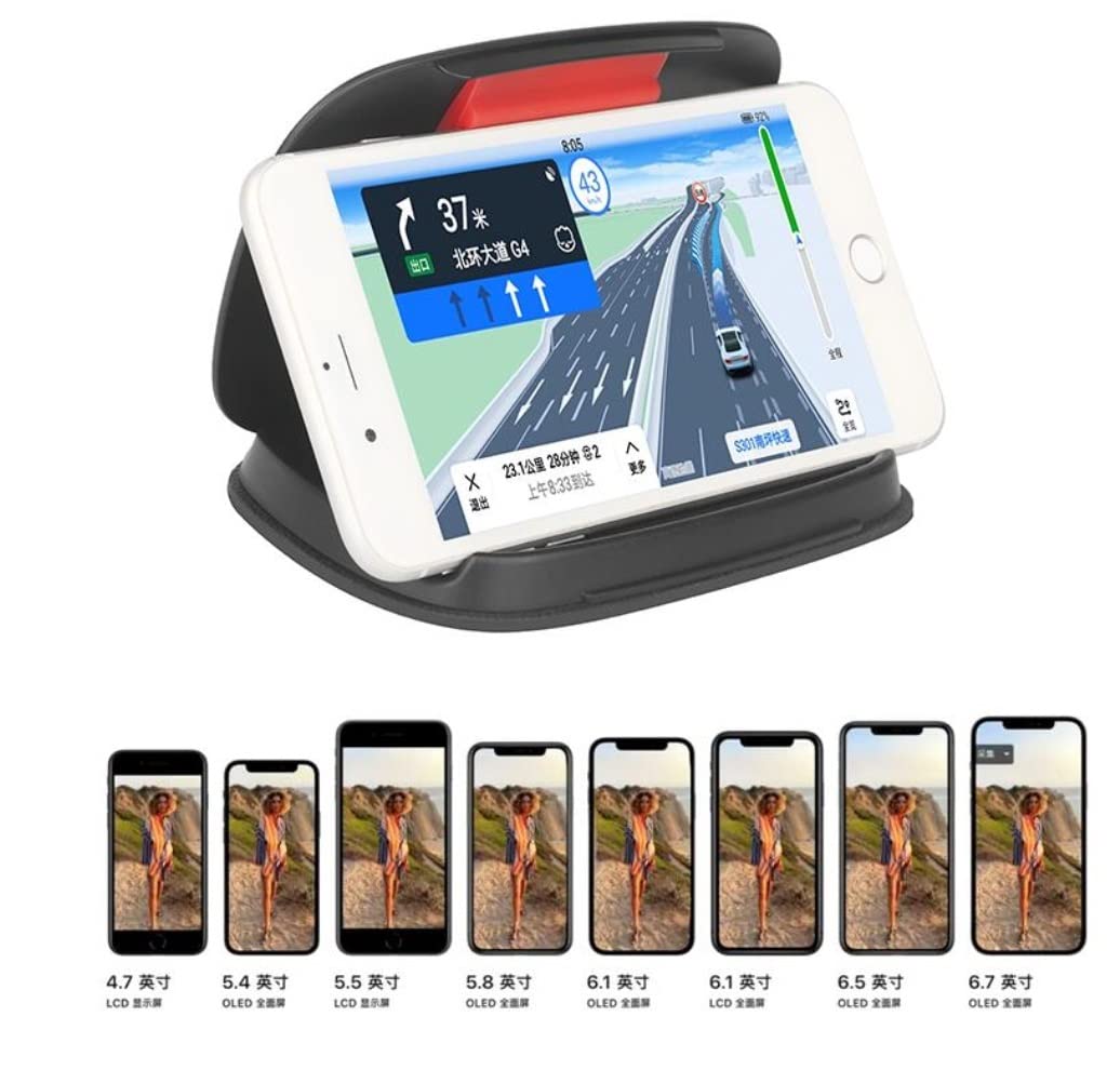 Porta Cellulare Auto, Supporto Universale per cruscotto per Auto Supporto per Culla Supporto Antiscivolo Adatto per Accessori Interni per Auto GPS Supporto Auto Universale