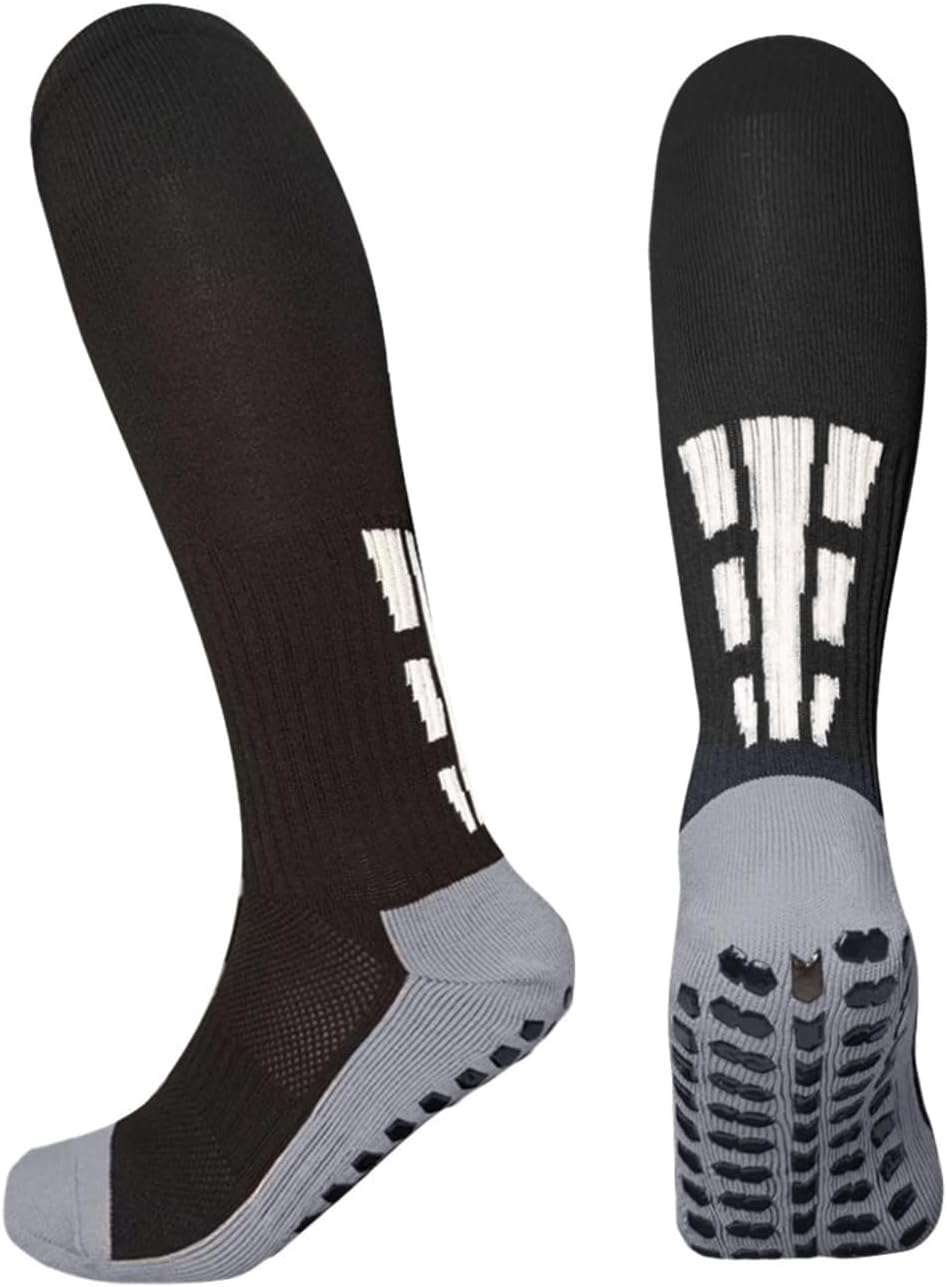 Non-Slip Grip Soccer Socks for Men & Women, Knee High Sports Long Socks Athletic Soccer Football Socks