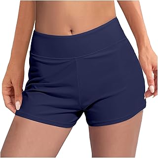 2025 Traje de baño para mujer, a prueba de fugas, pantalones cortos de baño con cintura ancha, para niñas y adolescentes, camisetas sin mangas, color negro