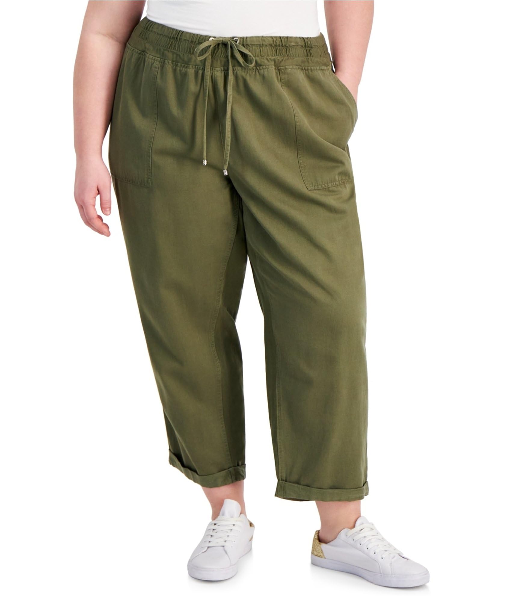 Tommy Hilfiger Womens Cuffed Twill Casual Trouser Pants