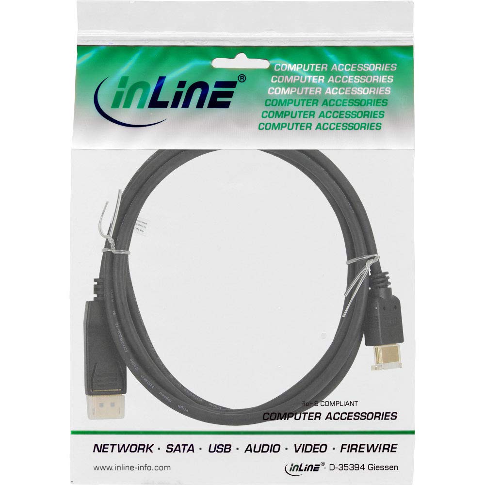 Inline Câble convertisseur DisplayPort vers HDMI Noir 10 m
