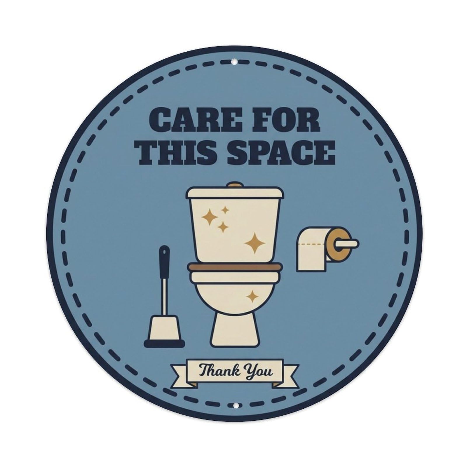 Olhnbad Style Care For This Space Toilet Quote Cartoon Bowl Metal Tin Sign