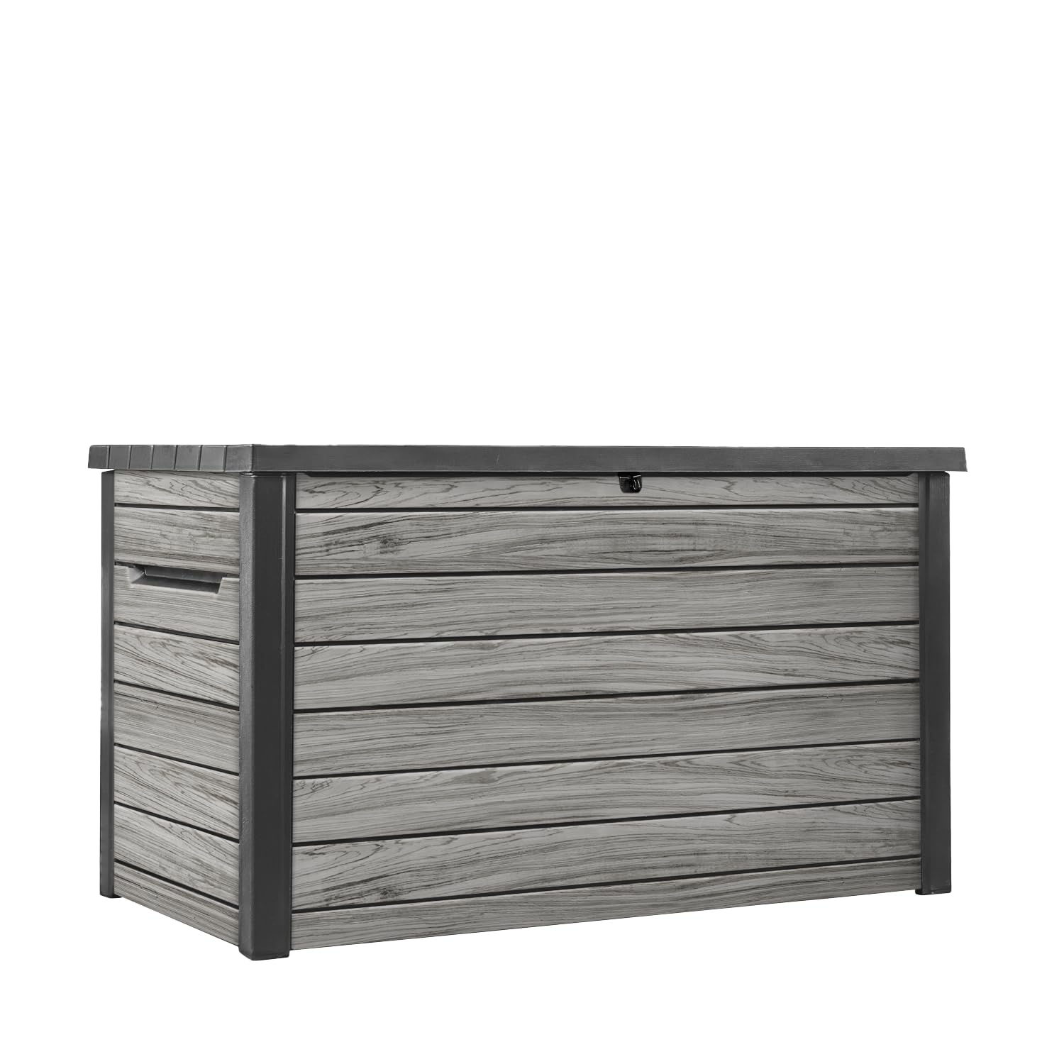 Keter Ontario Auflagenbox/Kissenbox 870 Liter | 100% Wasserdicht mit Belüftung dadurch kein übler Geruch/Schimmel Moderne Holzoptik | Deckel mit Gasdruckfedern