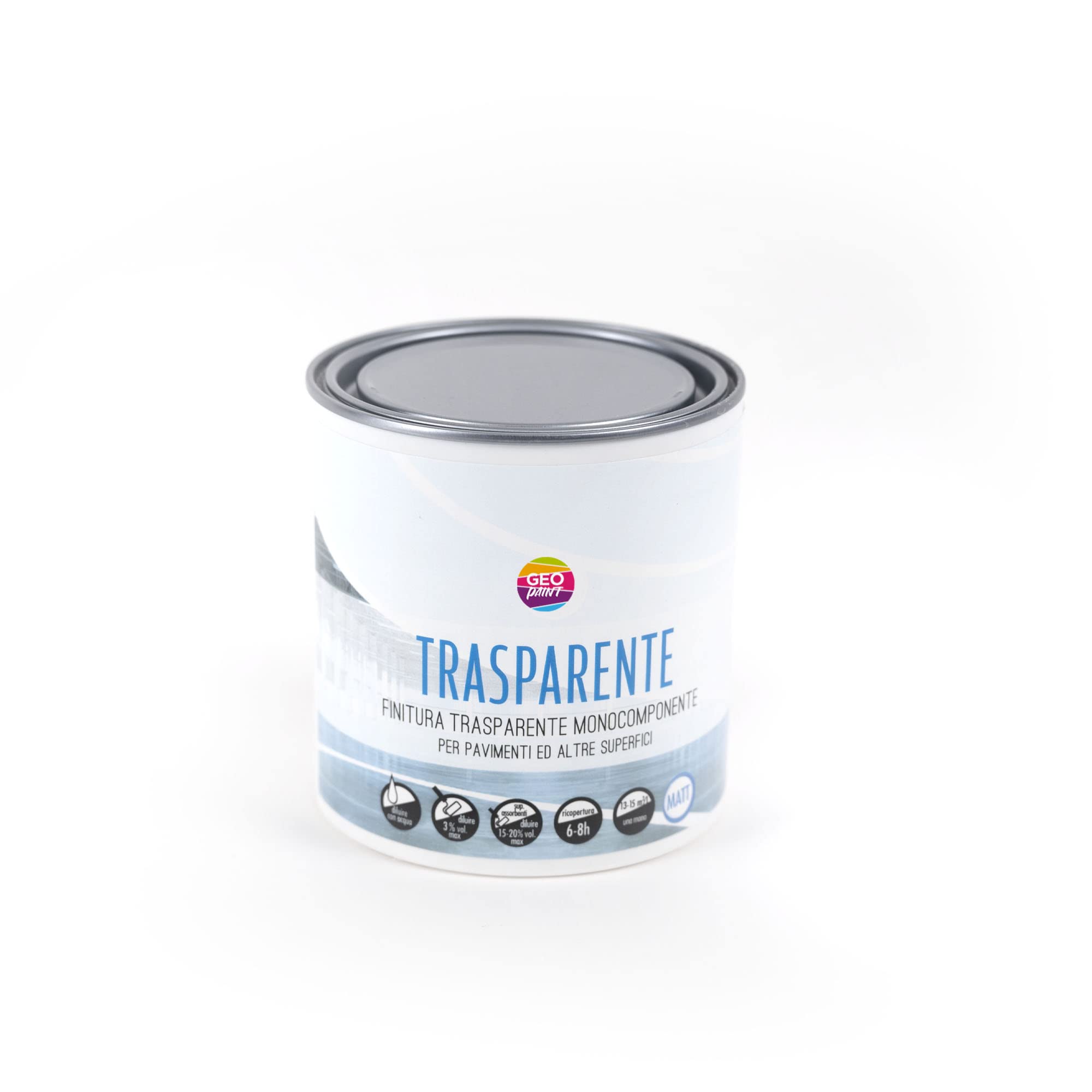 TRASPARENTE - Vernice poliuretanica all'acqua monocomponente lucida o satinata per pavimenti e superfici in genere 0,750/2,5 Litri Facile da applicare (0,75, Lucido)
