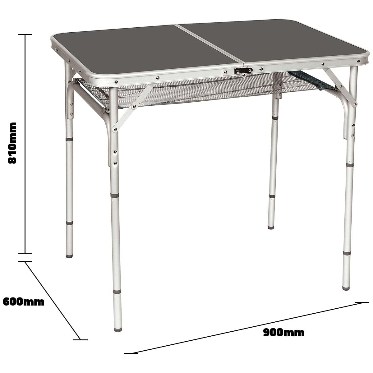 Bo-Camp - Tisch - Grau - Koffer-Modell - 90x60cm