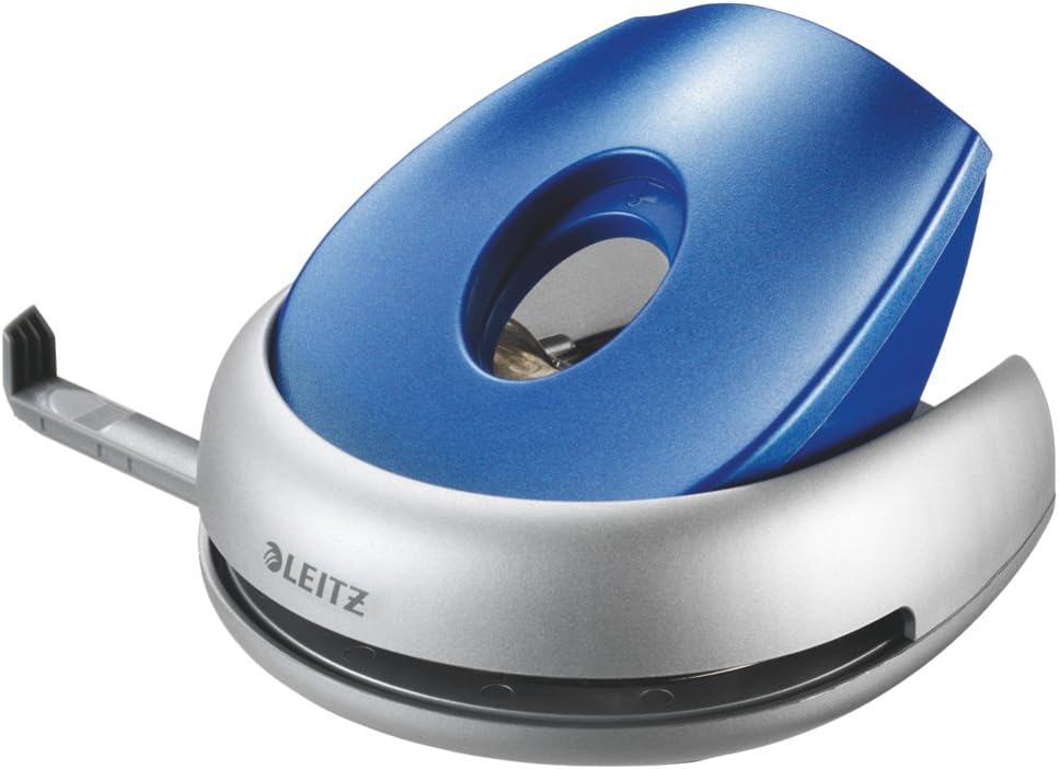 Leitz Hole Punch, 25 Sheets, Guide Bar with Format Markings, Plastic, Allura Range, 50090095 - Black