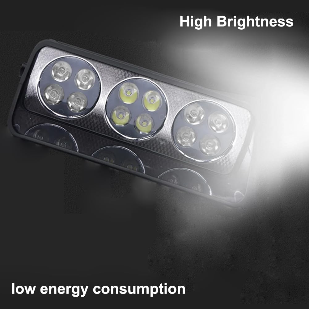 Interior Windshield Warning Safety Flashing Lights with Suction Cup, 12-LEDs Emergency Dash Strobe Light, High Bright for 12V Construction Vehicles, Trucks - Amber Light
