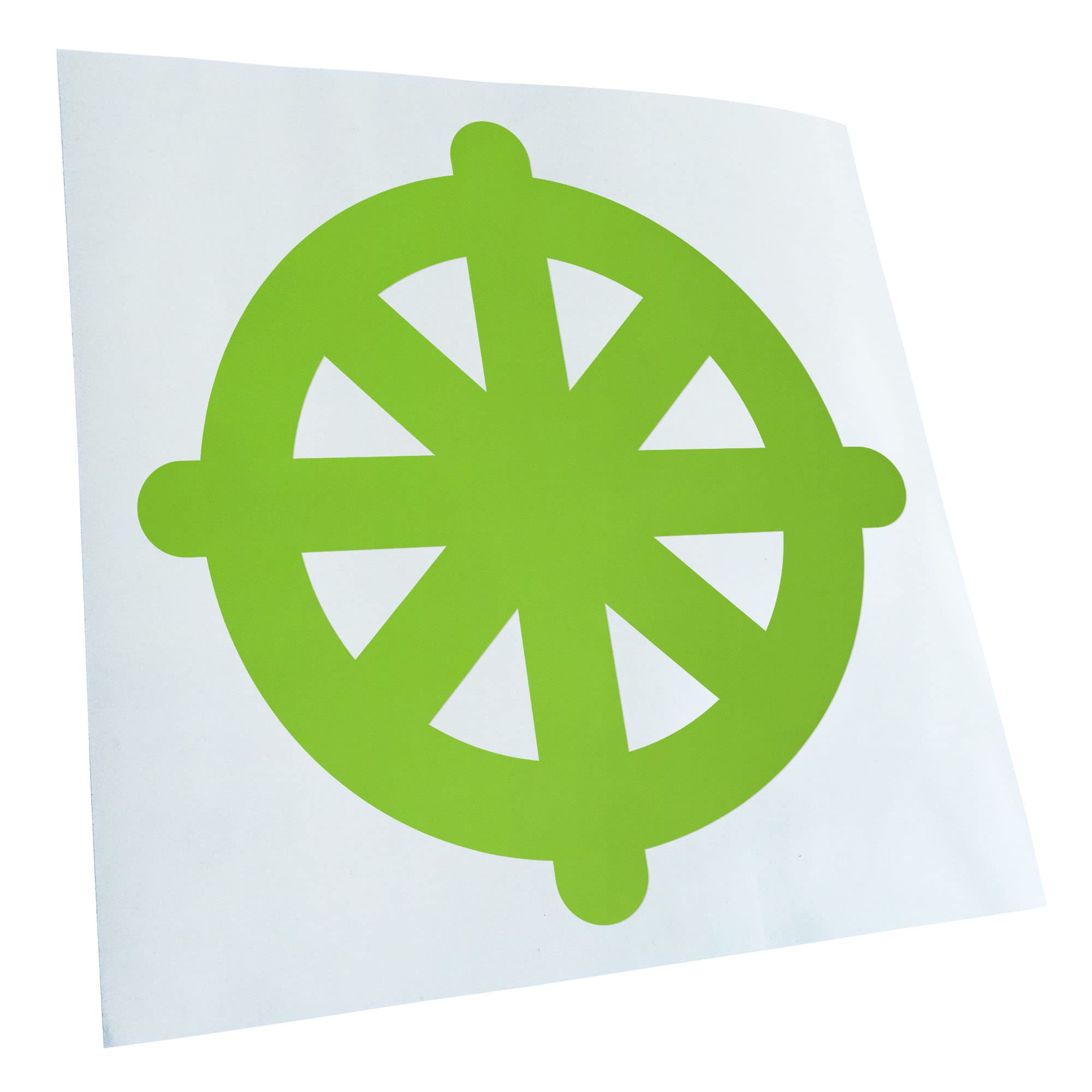 Kiwistar - Car Sticker - Green - 24 x 24 cm Dharmachakra Buddhism - Rear Window Car Sticker Weatherproof for Car Truck Moped Truck - Sticker Exterior Self-Adhesive Tuning Accessories for Window