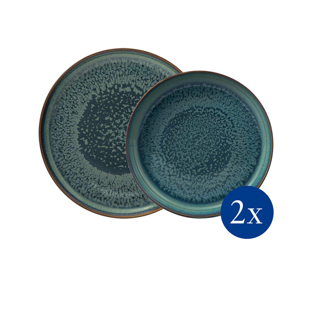 like. by Villeroy & Boch Crafted Breeze Teller-Set, 4 tlg., für 2 Personen, grün