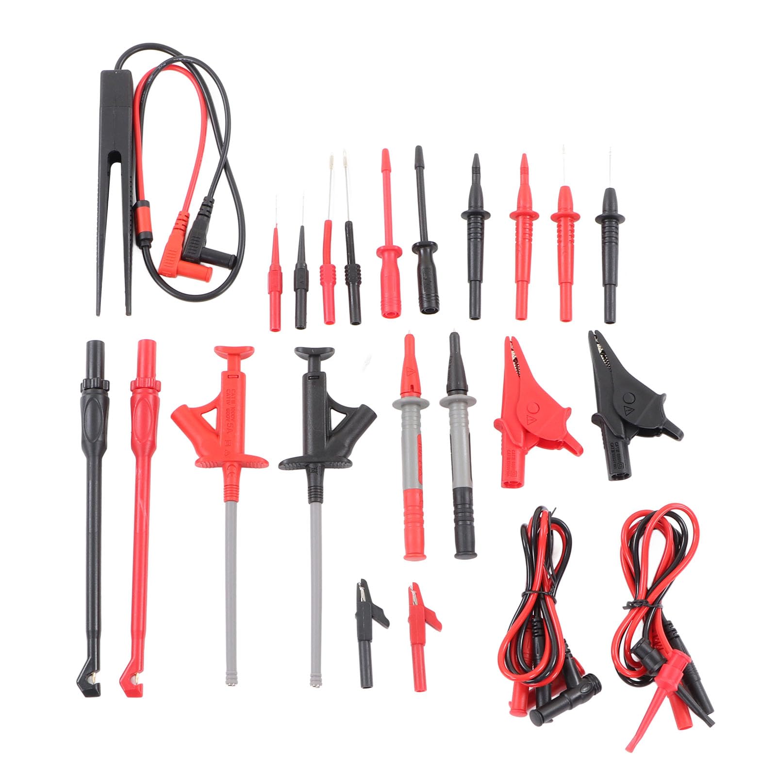 FTVOGUE Multimeter-Testkabel-Set, 25-teiliges Silikon-Sondenleitungsset
