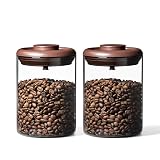 Ankou Contenedores de vidrio para alimentos, 2 tarros de 900 ml, contenedor de almacenamiento de alimentos con tapa hermética, Kitechen de vidrio de borosilicato alto para té, café, granos de azúcar