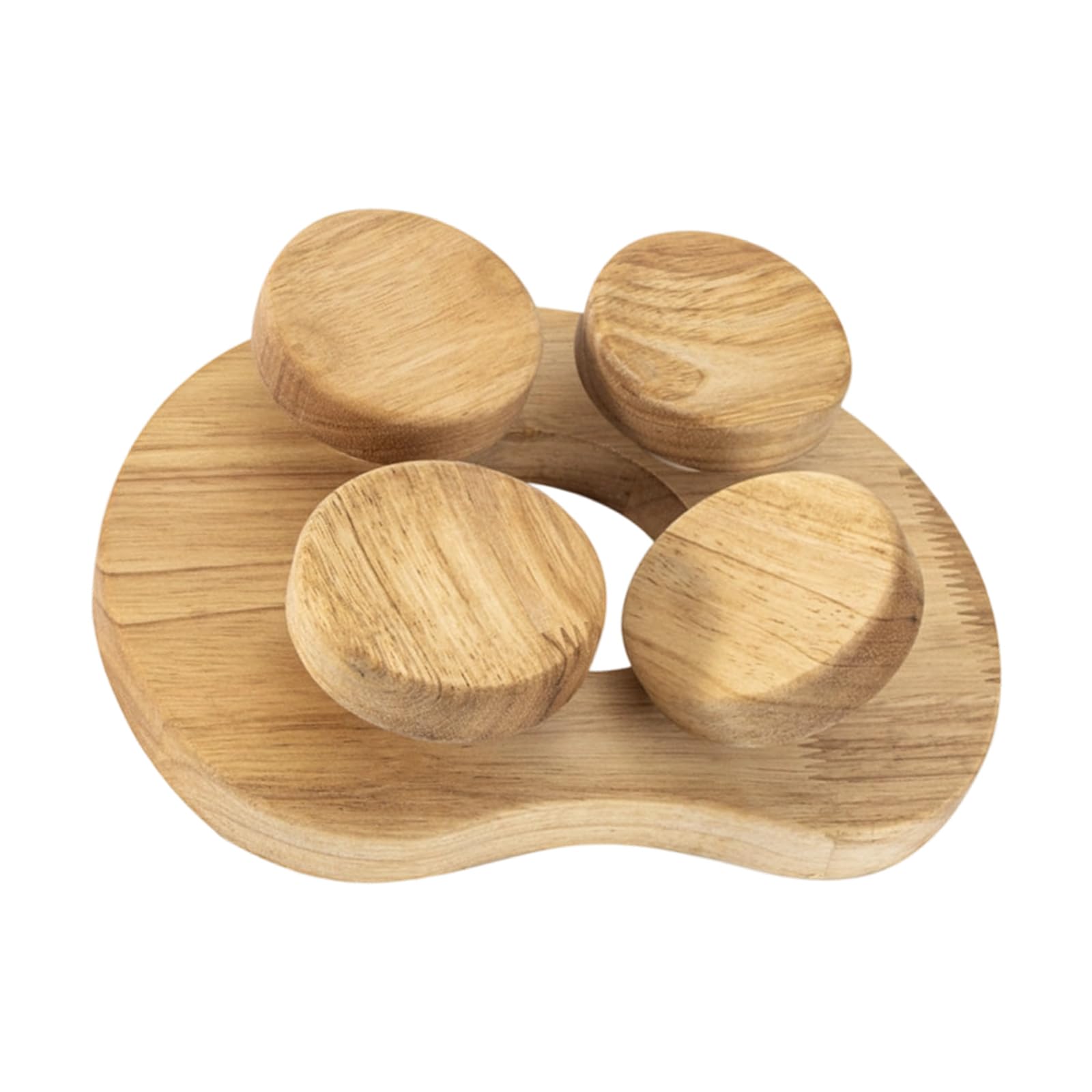Ergonomic Wooden Neck and Lumbar Pillow 360 Degree Adjustable Comfortable Bath Neck Pillow for Sauna Room Natural Wood Cushion Sauna Waist