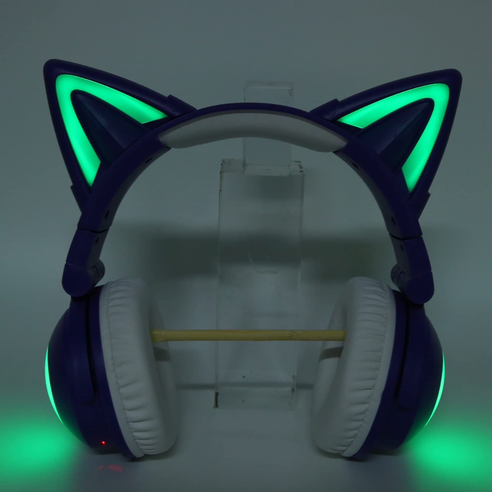 Cuffie Cat Ear, Bluetooth 5.0 Suono Stereo Cuffie da Gioco con Luce LED RGB con Microfono Integrato e Archetto Regolabile per Laptop, Cellulare, Giochi (BLUE)