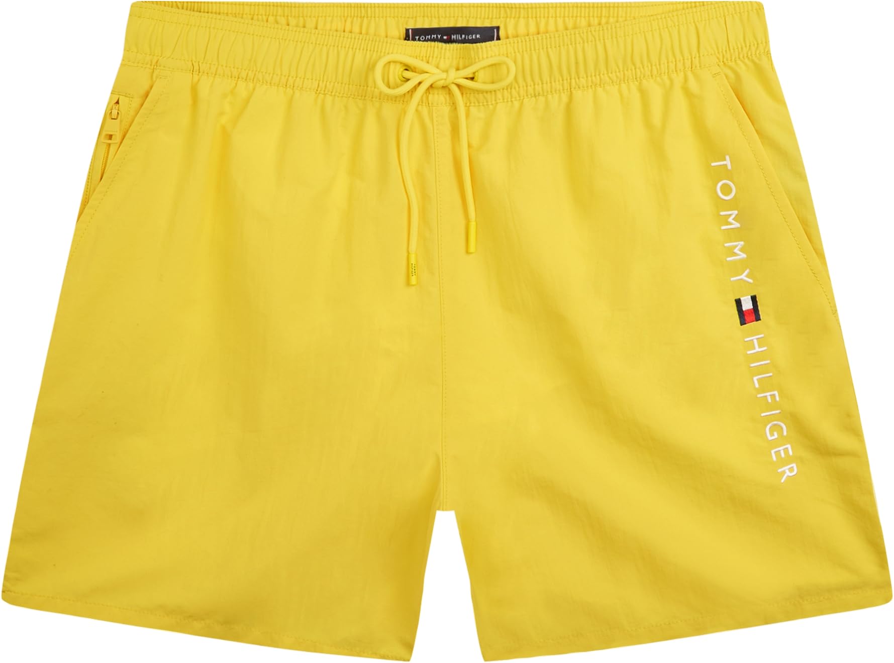 Tommy Hilfiger Męskie średnie kieszenie zapinane na zamek ze sznurkiem UM0UM03748 Kąpielówki, Żółty (Jaskier Żółty), M