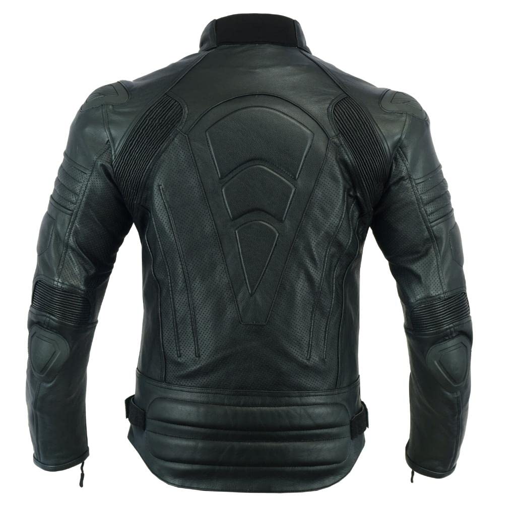 MBJ-22AIR - Chaqueta de piel perforada para hombre, blindada y blindada externa