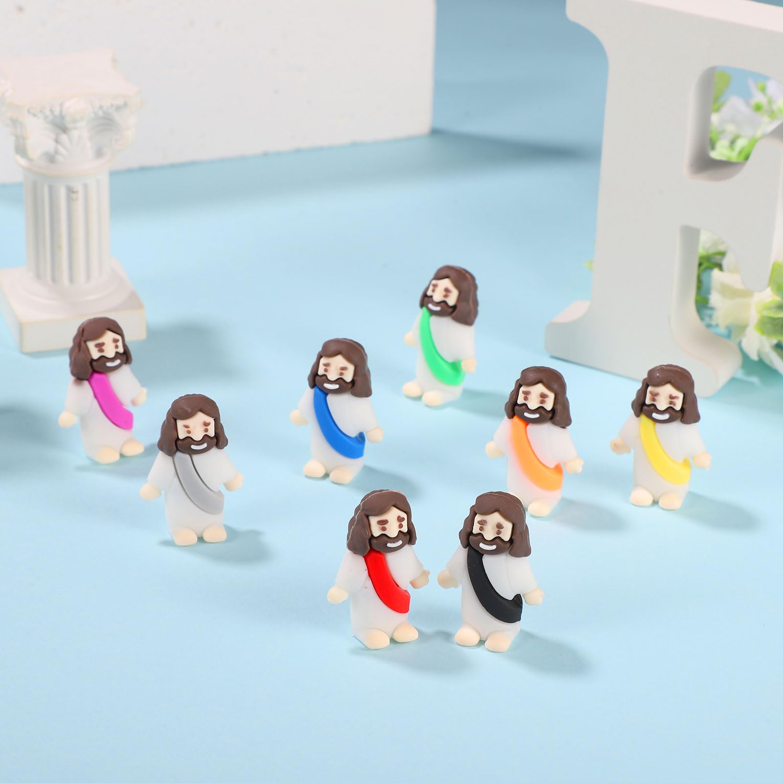 24pc Mini Gummi Jesus Figur Zu Verstecken Und Suchen Religiöse Partei Begünstigt Sonntag Schule Handwerk Taufe Geschenke Für Osterei Stuffer