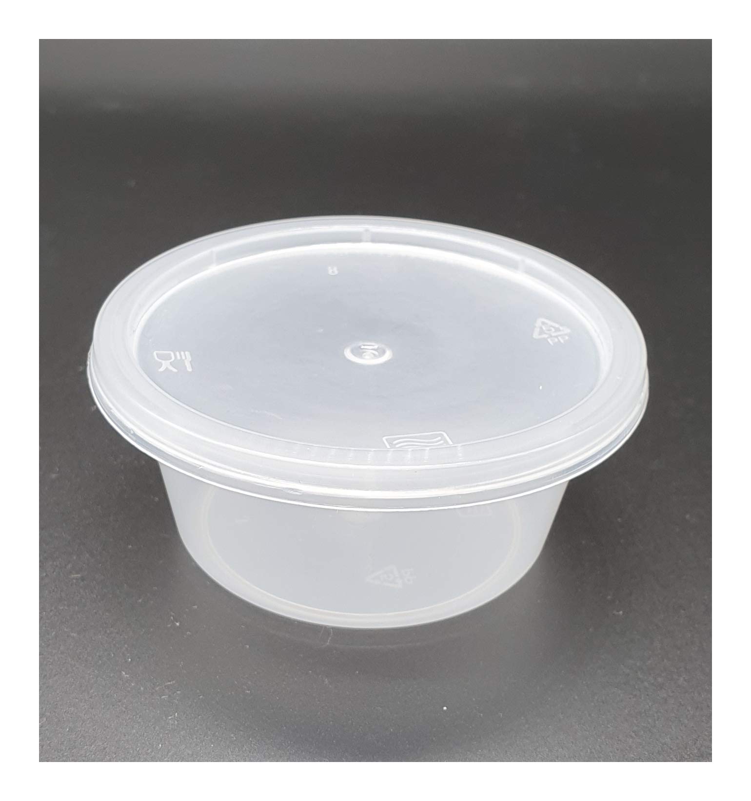 GSL 50 x Plastic Food Grade Storage Containers Tubs Pots plus 50 Lids - 2oz 50ml - 100% BPA FREE