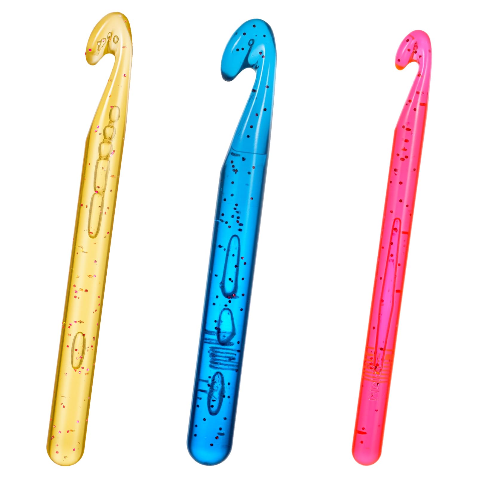 Kit De Crochet 5 Pièces Cristal Plastique 12/15/18/20/25mm Avec Aiguilles Pour Tapis Et Broderie