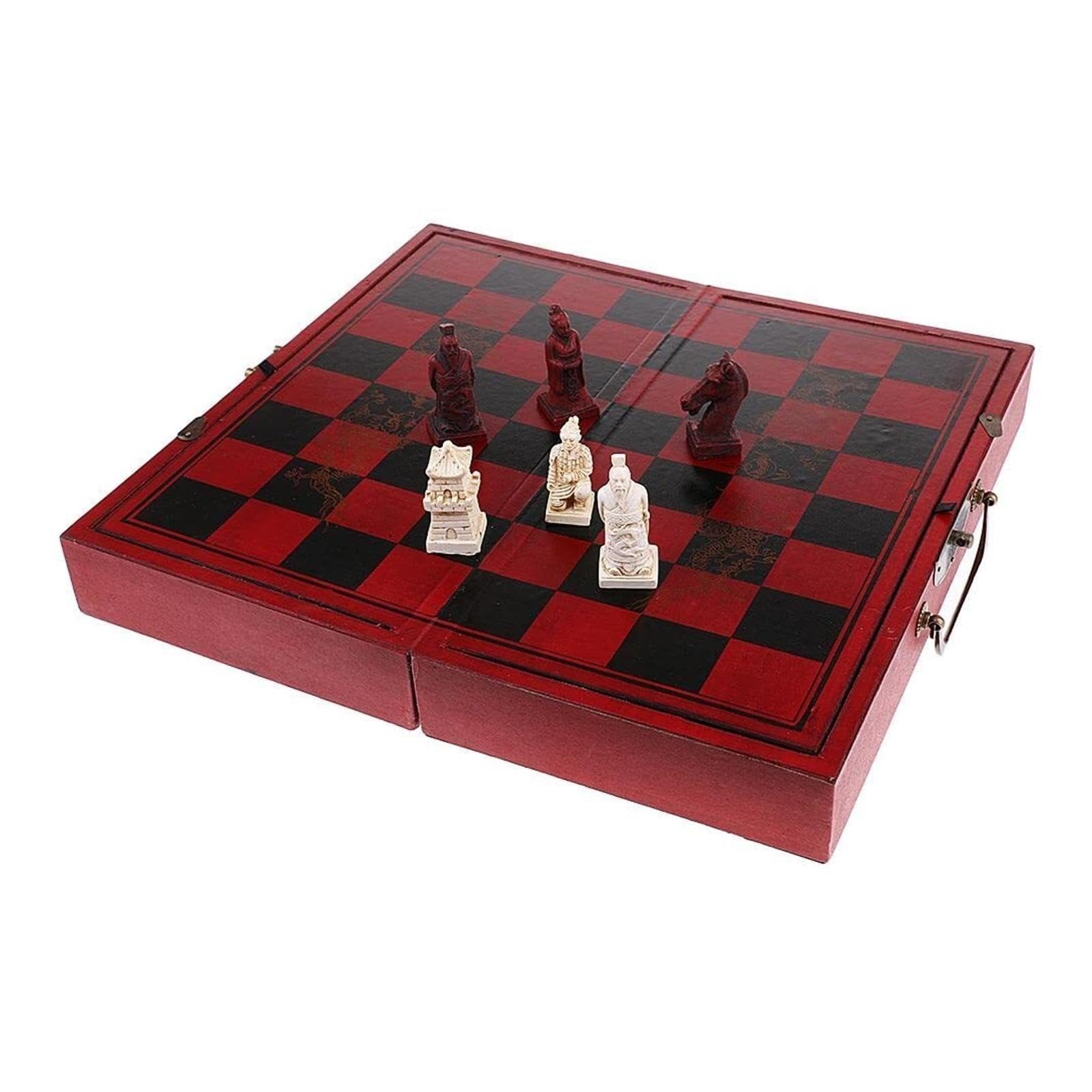 Juego de ajedrez Chino Piezas de ajedrez de Guerrero de Terracota Ajedrez