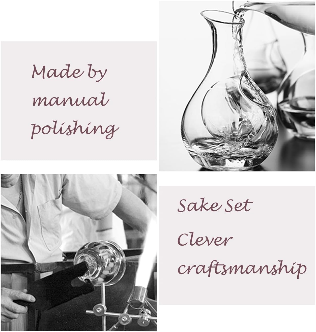 Japanese Sake Decanter with Ice Pocket - 14oz Chilled Wine & Whiskey Carafe - Double-Wall Cool Server for Home, Parties & Bars - Elegant Red Glass Dispenser (Keeps Drinks Cold 2X Longer)