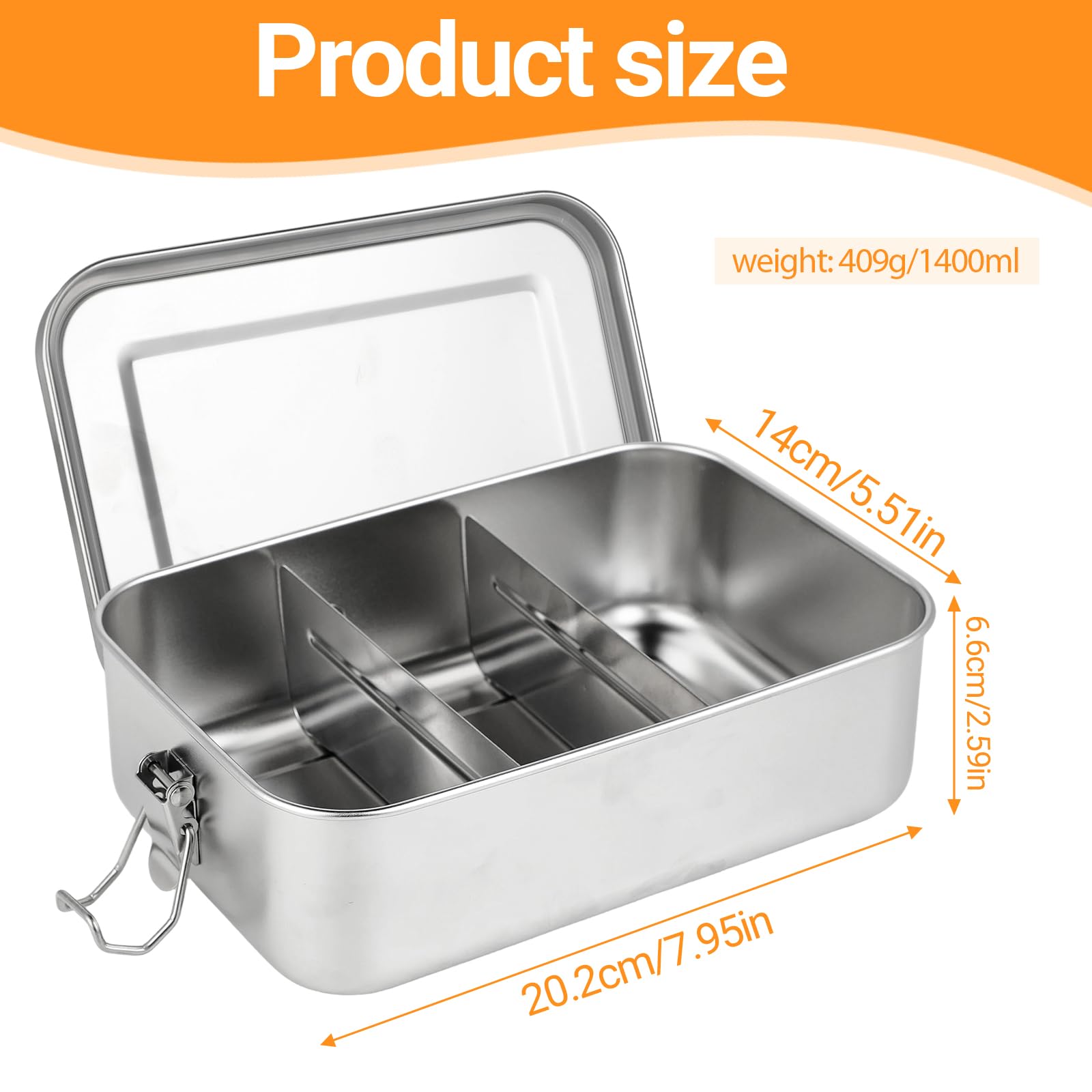 Boite Repas Compartiment, Lunch Box Intégrées à 2 Couches, Bento Lunch Box Anti-fuite avec Couverts pour le Travail, L'école, Pique-nique | Leroy Merlin