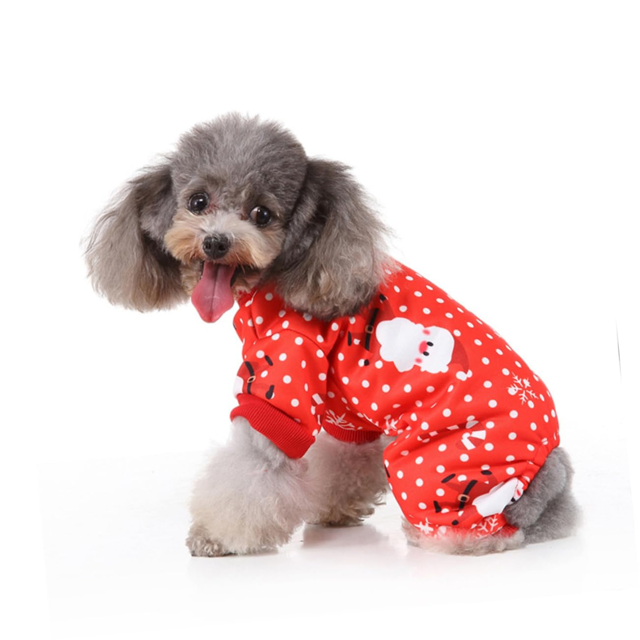 HMJGDHX 2 Pezzi Vestito Natalizio per Cani Tuta Invernale per Animali Domestici Design Confortevole Vestiti per Animali Domestici Rossi per la Stagione Fredda