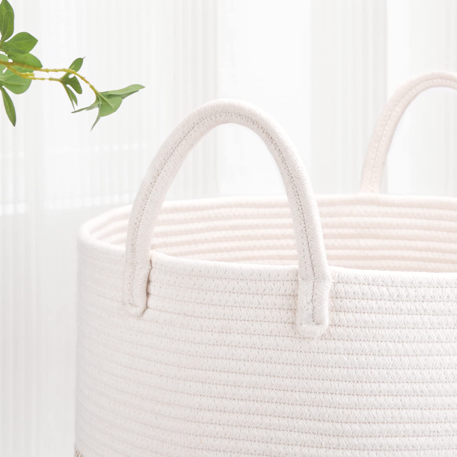 BOSROTY Large Blanket Basket, Tall Laundry Hamper 65L - Image 4