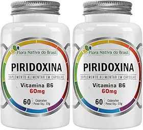 KIT 2X Vitamina B6 (Piridoxina) 60 cápsulas - Flora Nativa