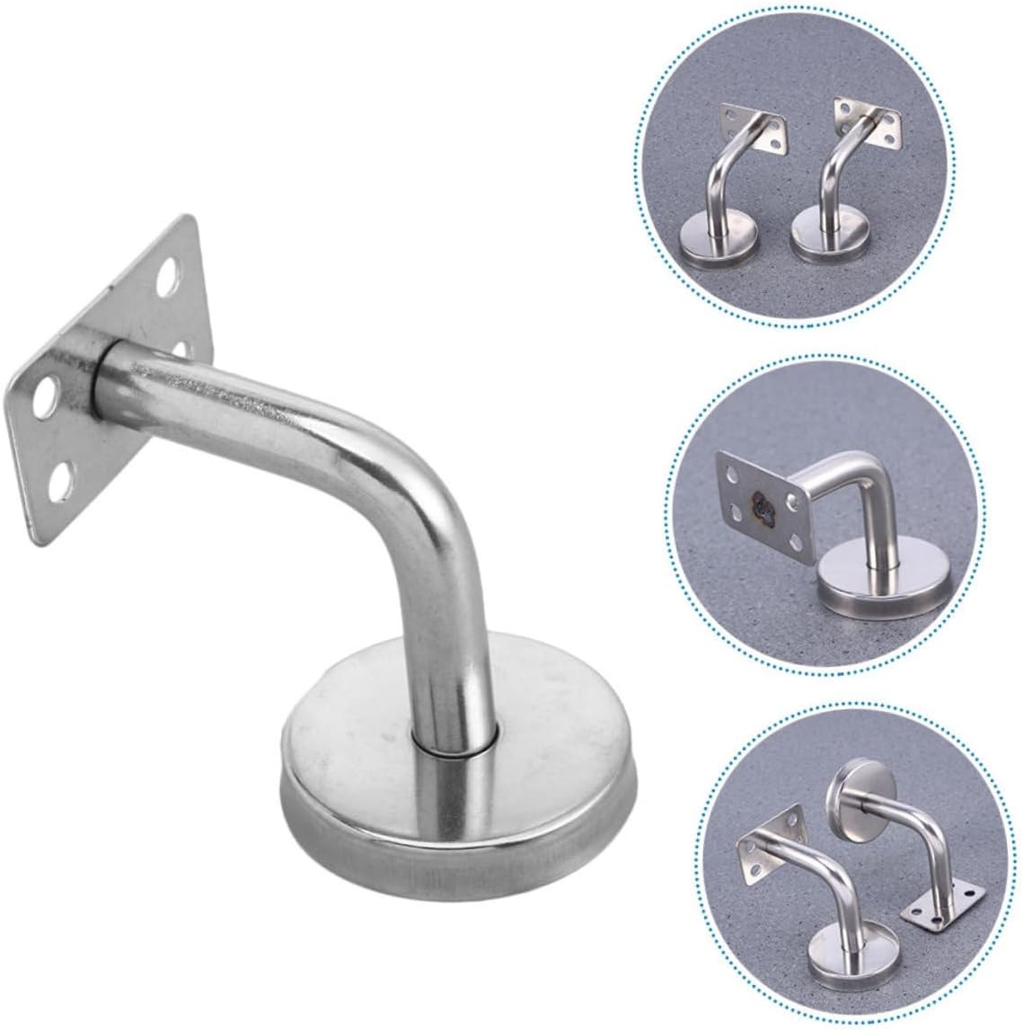 4pcs Heavy Duty Handrail Stair Bracket Stainless Steel Stairway Railing Support for Modern Homes