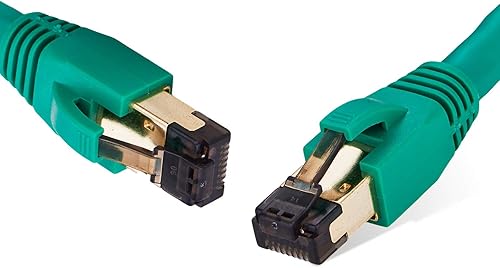 Miniatura 11 de Cable Ethernet Cat 8, color naranja, 35 pies, 40 Gbps, 2000 Mhz cobre 26AWG S/FTP blindado de rendimiento de alta velocidad, conector RJ45 chapado