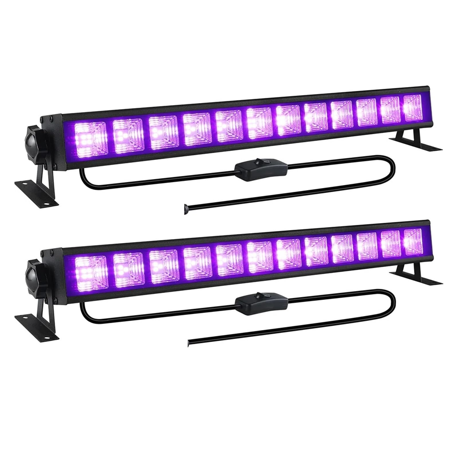 Applique Murale, Barre lumineuse UV noire 40 LED, 40 W, avec interrupteur, brille dans le noir, for fête d'Halloween, affiche fluorescente, scène