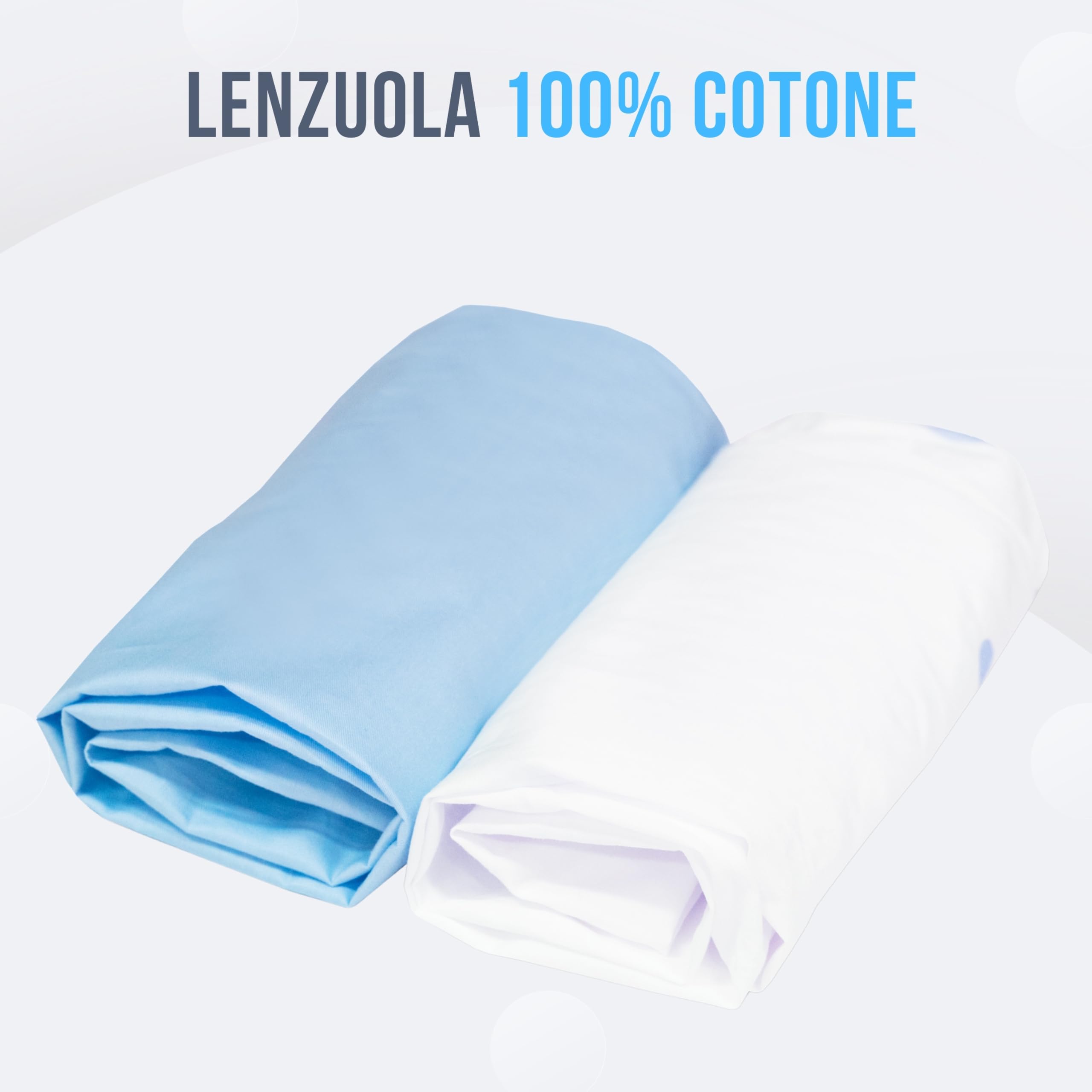 GOYSILA Set 3 Pezzi Lenzuola Next To Me Compatibili Chicco Next2Me Cotone 100% Certificato Oeko-Tex 2 Lenzuola con Angoli 83x50 cm e 1 Coprimaterasso Impermeabile Traspirante Salvapipì Lavabile Blu