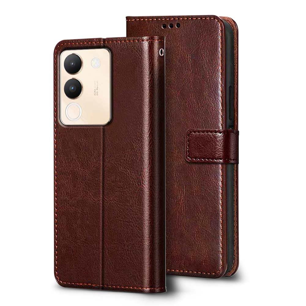 WOW IMAGINE Vivo Y200 5G Shock Proof Flip Cover Back Case Cover Flexible | Leather Finish | Card Pockets Wallet & Stand | Chestnut Brown (B0CRRSPNJ5) Amazon Price History, Amazon Price Tracker