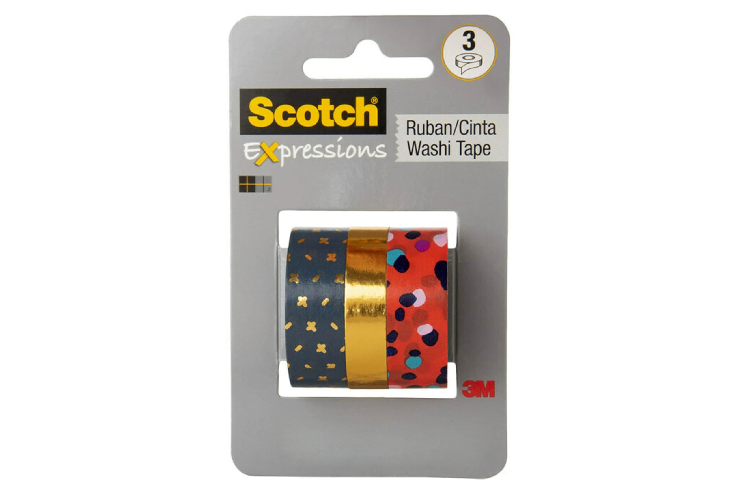 Scotch Expressions Washi Tape, 3 Rolls, Assorted Sizes, Great for Decorating and Crafts (C1017-3-P30)