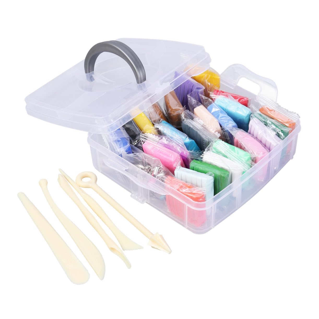 Kit de Arcilla de 24 Colores para Hornear en Horno Accesorios Creativos y Educativos para Niños y Niñas, Adecuado para Manualidades y Modelado