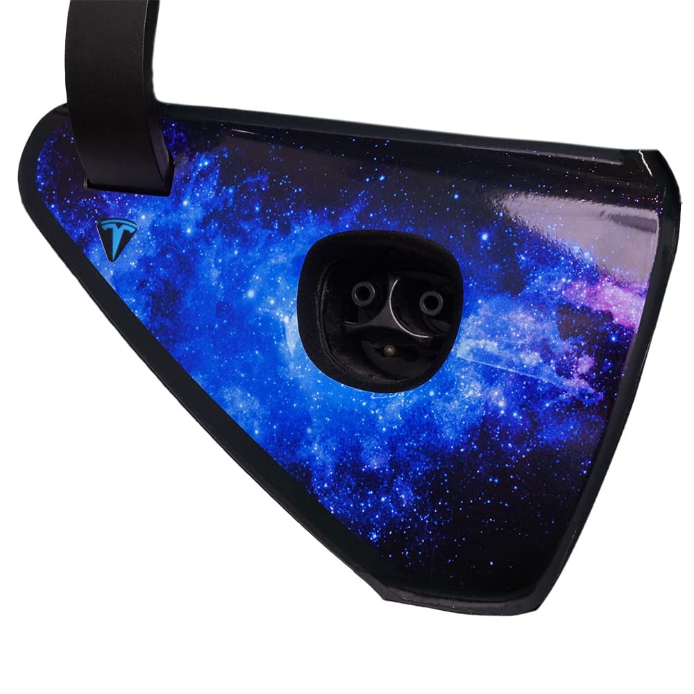TESBROS - Tesla Model 3 and Model Y Charging Port Wrap (Universal - All US Models 2017 to 2022) - Fits Heated and Non Heated Port Types - Scratch and Scuff Resistant 3M Vinyl Wrap (Galaxy)