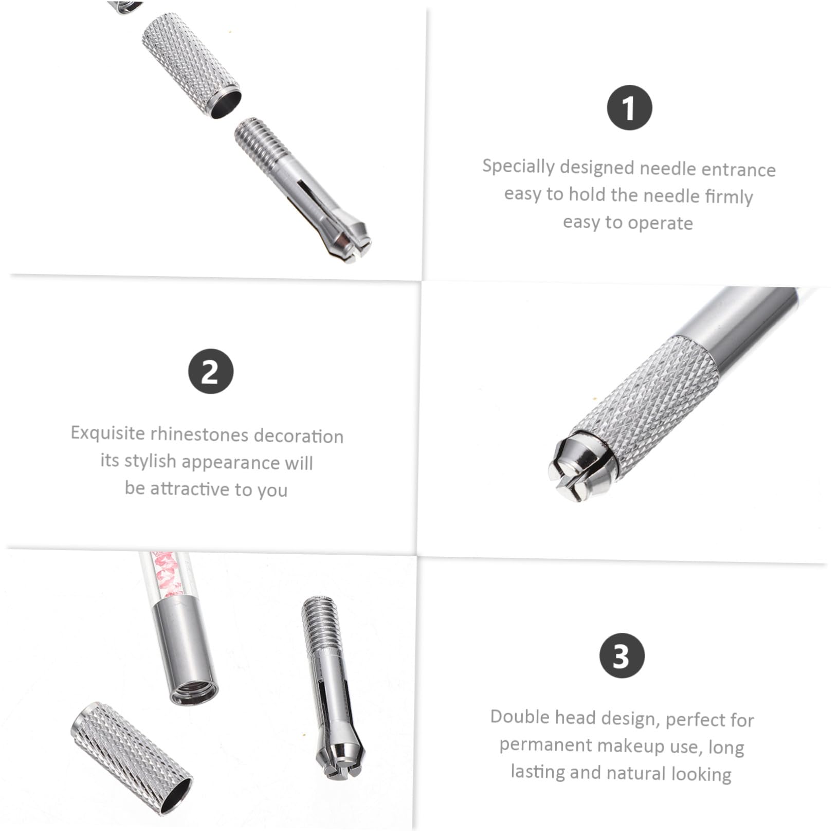 Wasserfester Microblading Augenbrauenstift und Abs Material 10 Stück mit Doppelseitigem Design für Anfänger und Erfahrene Anwender