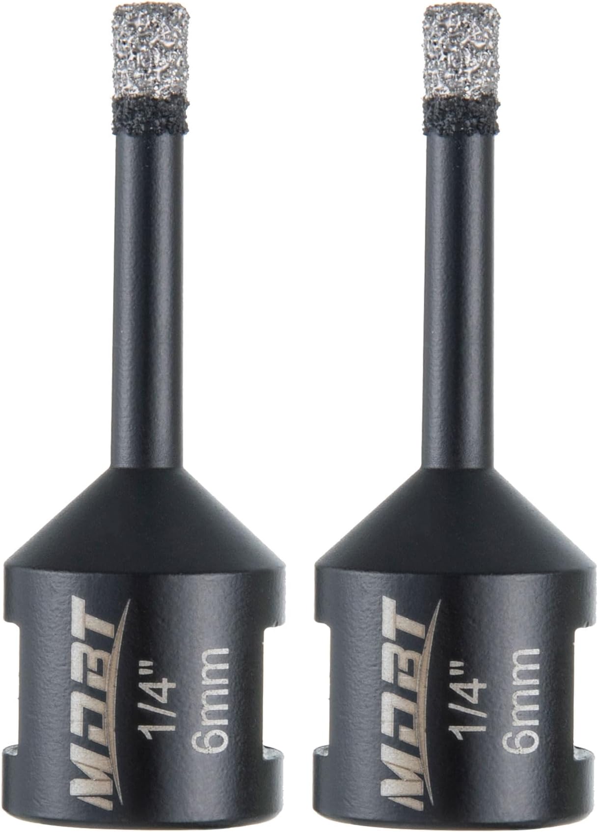 Diamond Core Drill Bits, 2Pcs 1/4 Inch Diameter Hole Saws for Porcelain Ceramic Tile Marble Brick Vacuum Brazed,5/8-11 Thread for Angle Grinders Wet Polishers, Tile Hole Saws 6mm