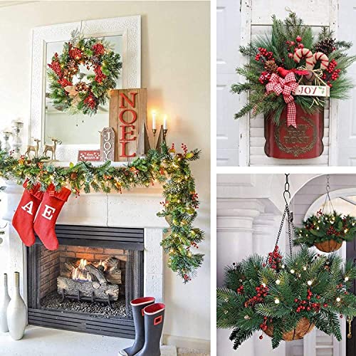 Jk-Gmte 42Packs Artificial Red Berry Stems Holly Berry Branches Fake Burgundy Berries Picks For Christmas Tree Xmas Wreath Decorations Floral Holiday Home Diy Crafts Decor (42, 7.2Inch) #TOP3