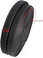 Vista 2 de Cinta de tela de nailon para coser de 1 pulgada de ancho x 32.8 ft de largo, color negro