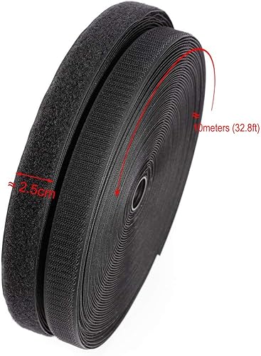 Miniatura 2 de Cinta de tela de nailon para coser de 1 pulgada de ancho x 32.8 ft de largo, color negro