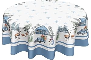 Create a Festive Ambiance with Our Blue Snowflake Christmas Tablecloth