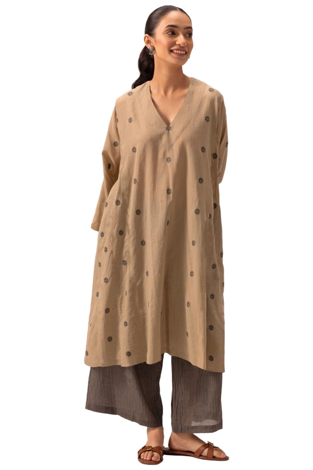 anni designer Women Rayon Viscose A-Line Printed Kurta Palazzo Set | Full Length Kurta | Bell Sleeve | V-Neck | Ethnic Wear for Casual Office Festive Use-picture-19