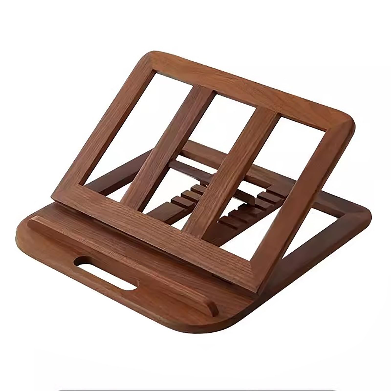 Supporto per laptop in legno con design cavo, supporto portatile per scrivania, angoli regolabili per una migliore dissipazione del calore, supporto pieghevole per laptop (marrone)